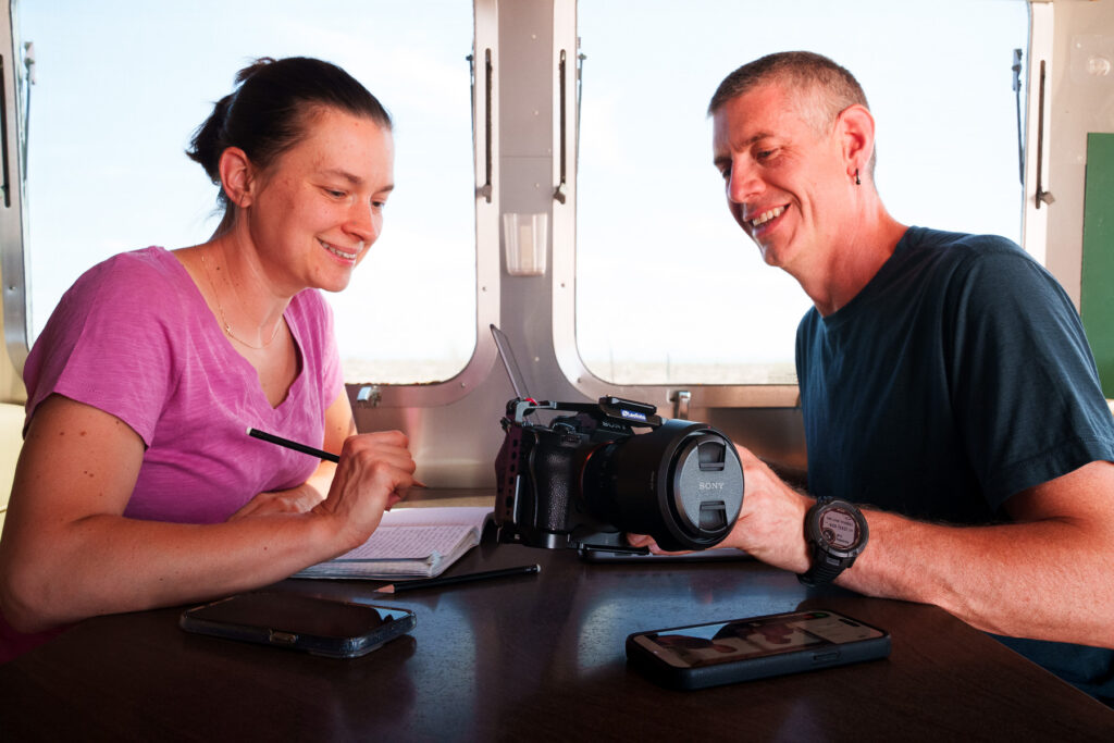 Jason and Debbie of Elemental Brand Photography review pictures on camera