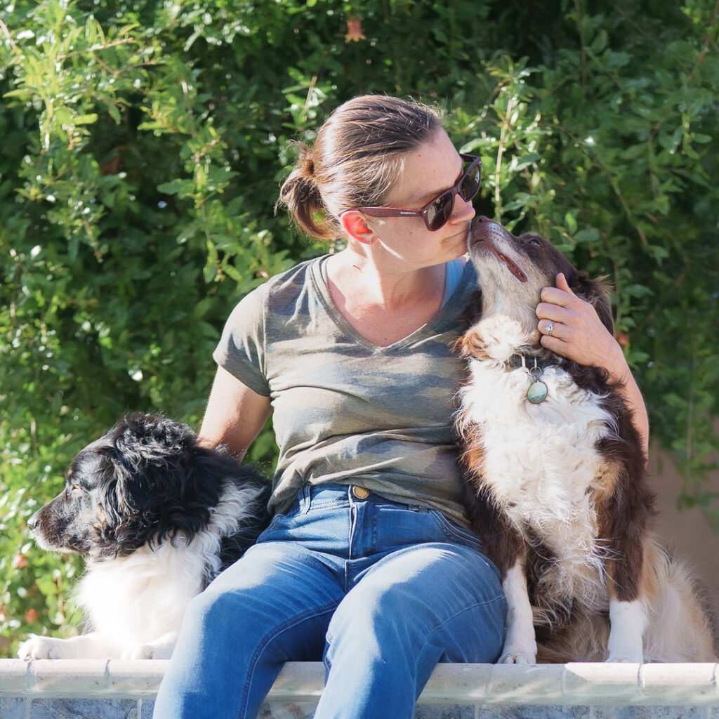 Two Visions. One Powerful Brand Story. 11 Debbie of Elemental Brand Photography enjoys the company of her dogs Maizie + Layla