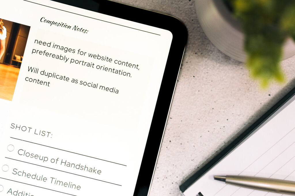 Two Visions. One Powerful Brand Story. 6 Composition Notes Flatlay
