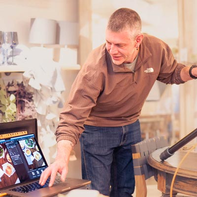 Step 4: Seattle brand photography shoot day - tethered camera setup and behind the scenes, Elemental Brand Photography Seattle