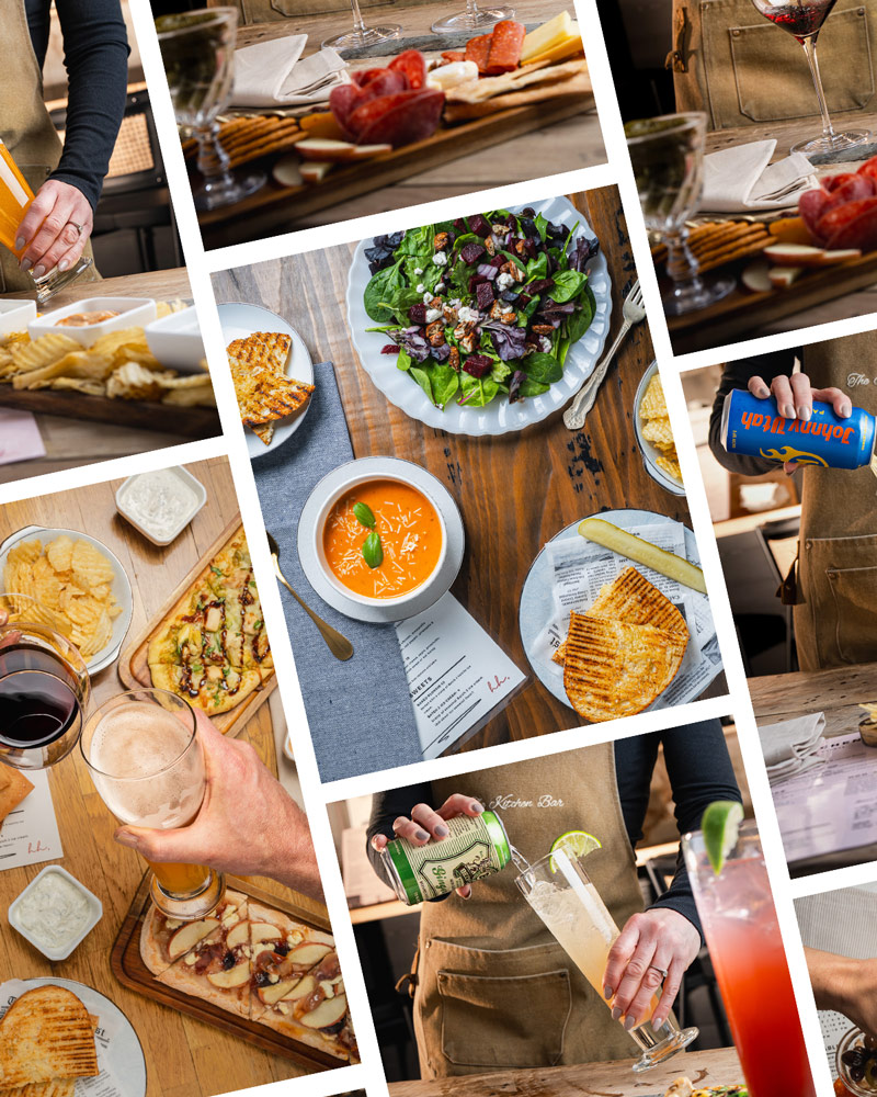 Seattle restaurant photography - food and drink collage for House & Hazel, Maple Valley WA - consistent restaurant gallery - experience photography - Elemental Brand Photography