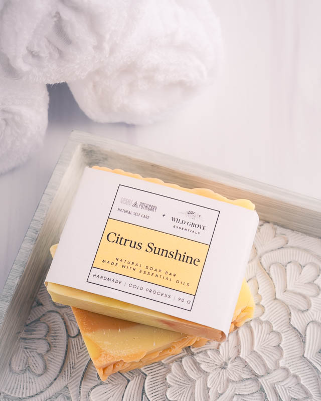 Seattle product photography - Mommapothecary. Collaboration bar soap from Mommapothecary and Wildgrove Essentials brings citrus and sunshine together.